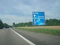 L'A15 au niveau de Fernelmont et en direction de Mons.