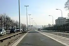 Début de l'autoroute à Liège en direction de Visé.
