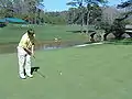 Putter sur le 12e&nbsp;green à Augusta National