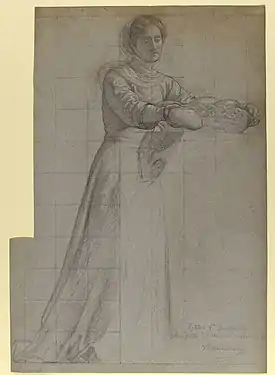 Une femme distribuant du pain (vers 1850-1853), étude pour Les Œuvres de Miséricorde de l'église Saint-Eustache de Paris, New York, Metropolitan Museum of Art.