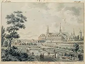 Vue de l'abbaye, dessin du XVIIIe siècle