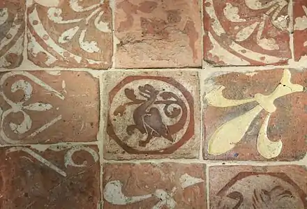 Abbaye Saint-Pierre-sur-Dives. Carreau XIIe&nbsp;siècle