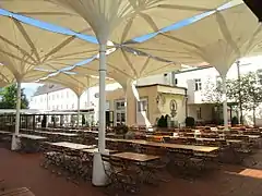 Biergarten de brasserie de l'abbaye d'Andechs