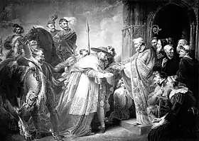 Illustration de l'acte IV, scène 2 (gravure de :Robert Thew (en) d'après Richard Westall).