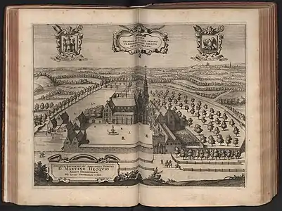L'Abbaye de Dieleghem au XVIIe siècle (Chorographia sacra Brabantiae d'Antonius Sanderus - 1659.