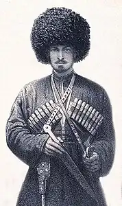 Photographie de Caucasien en costume traditionnel dont papakha.