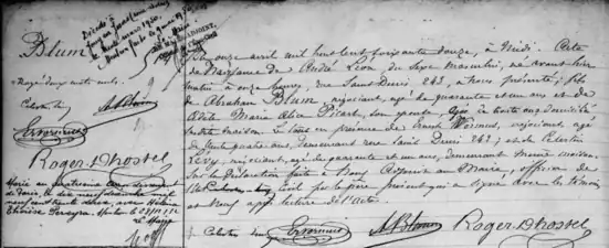 Acte de naissance de Léon Blum.