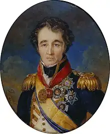 Portrait d'homme en grand uniforme, avec de nombreuses médailles