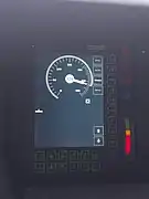 Affichage de la vitesse instantanée (320&nbsp;km/h) et de l'ETCS, en cabine de conduite.