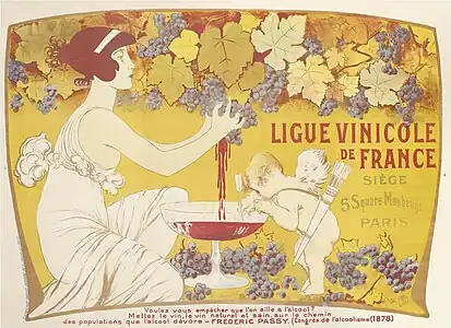 La Ligue viticole de France, 1901, affiche.