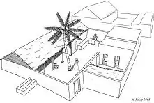 Restitution d'une habitation aisée à Acoua, au XVe&nbsp;siècle.