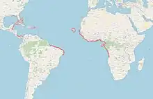 Distribution connue d'A. goreensis en mars 2024