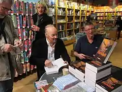 Laurent Bourdelas publie la biographie Alan Stivell en 2012 (ici à Rennes).