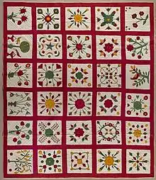 American Quilt, 1850, Brooklyn Museum).