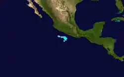 Parcours de la tempête tropicale Aletta