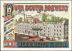 Brasserie Alexander Keith, Halifax, Nouvelle-Écosse, vers 1865-1870.