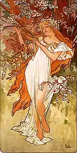 Le printemps, d'Alfons Mucha.