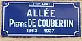 Allée Pierre de Coubertin.