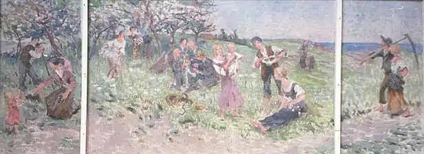 Le Printemps de la vie (1909), triptyque, Stockholm, école Katarina.