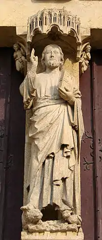 Cathédrale Notre-Dame d'Amiens, statue du Beau Dieu d'Amiens, (vers 1230).