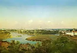 Vue de Moscou depuis la Colline des moineaux, huile sur toile, 40&nbsp;×&nbsp;60&nbsp;cm. Musée russe à Saint-Pétersbourg