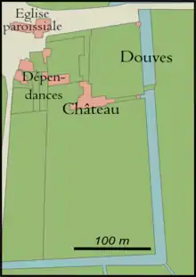 Plan de l'ancien château avant sa démolition.