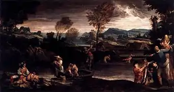 Scène de pêche par Annibale Carracci (avant 1595), 1,36&nbsp;m x 2,53&nbsp;m