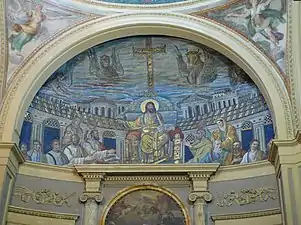 Mosaïque paléochrétienne de la basilique Santa Pudenziana de Rome, IVe – Ve&nbsp;siècle.