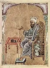 Dioscoride en train d'enseigner, page de droite