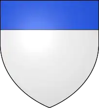 Alérame, marquis de Saluces : D'argent, au chef d'azur. Casque couronné.