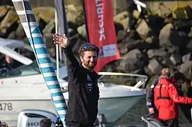 Arrivée d'Arnaud Boissières lors du Vendée Globe 2016-2017