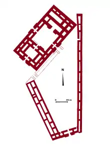 Plan du temple d'Assur/Enlil à Assur sous le règne de Samsi-Addu (début XVIIIe siècle av. J.-C.).