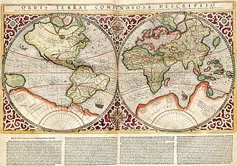 Carte du monde par Rumold Mercator.