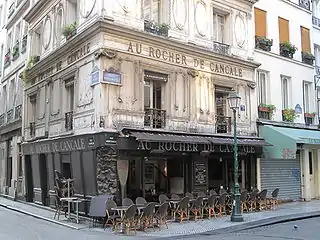 Restaurant Le Rocher de Cancale en 2009, avant restauration, angle des rues Greneta et Montorgueil