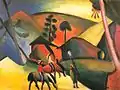 August Macke : Les Indiens à cheval aujourd'hui au musée Lenbachhaus de Munich