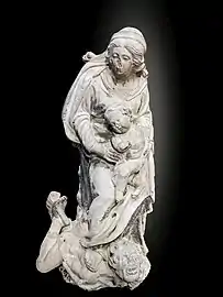 Vierge à l'enfant foulant aux pieds le démon de l'hérésie (Gervais Drouet, 1662, musée des Augustins).