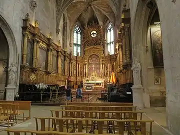 Chœur en bois doré du XVIIe&nbsp;siècle dessiné par Etienne Martelange.