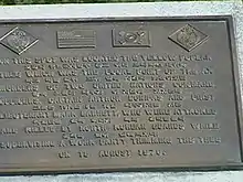 Plaque souvenir pour rappeler l'incident du peuplier survenu en 1976