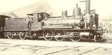 B3T N°424 du Chemin de fer Jura-Simplon, livrée en 1875 par Koechlin à la Compagnie du chemin de fer de Berne à Lucerne&nbsp;(de).