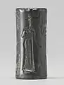 Sceau-cylidre en hématite d'époque paléo-babylonienne. Walters Art Museum.