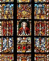 Vitrail de Jean-Sébastien Bach à Saint-Thomas de Leipzig.