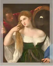 Le tableau comporte quatre bande grisées translucides sur ses bords.