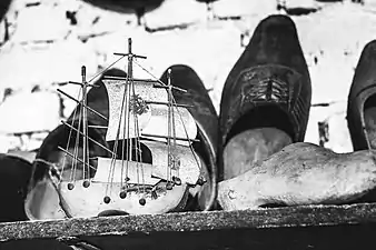Maquette de bateau réalisée à partir d'un sabot. Bardelaeremuseum&nbsp;(nl), Lembeke.