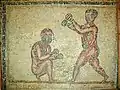 Pugilistes aux prises.