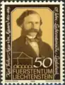 Timbre avec le Baron Karl Haus von Hausen (1823-1889) Principauté de Liechtenstein 1986.