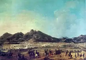 Le Sant Cristau sur un tableau représentant la bataille du Boulou en 1794.