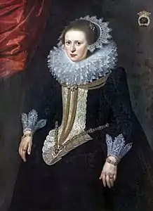 Madame Van Schurman, 1617, huile sur panneau,  (Musée des Beaux-Arts de Carcassonne).