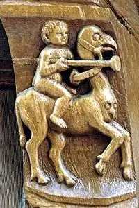 Aujourd'hui en partie difficile à déchiffrer : cavalier sur une créature légendaire.