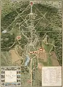 Plan de 1810 du parc Wilhelmshöhe.
