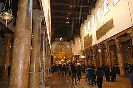 Nef centrale de la basilique de Bethléem